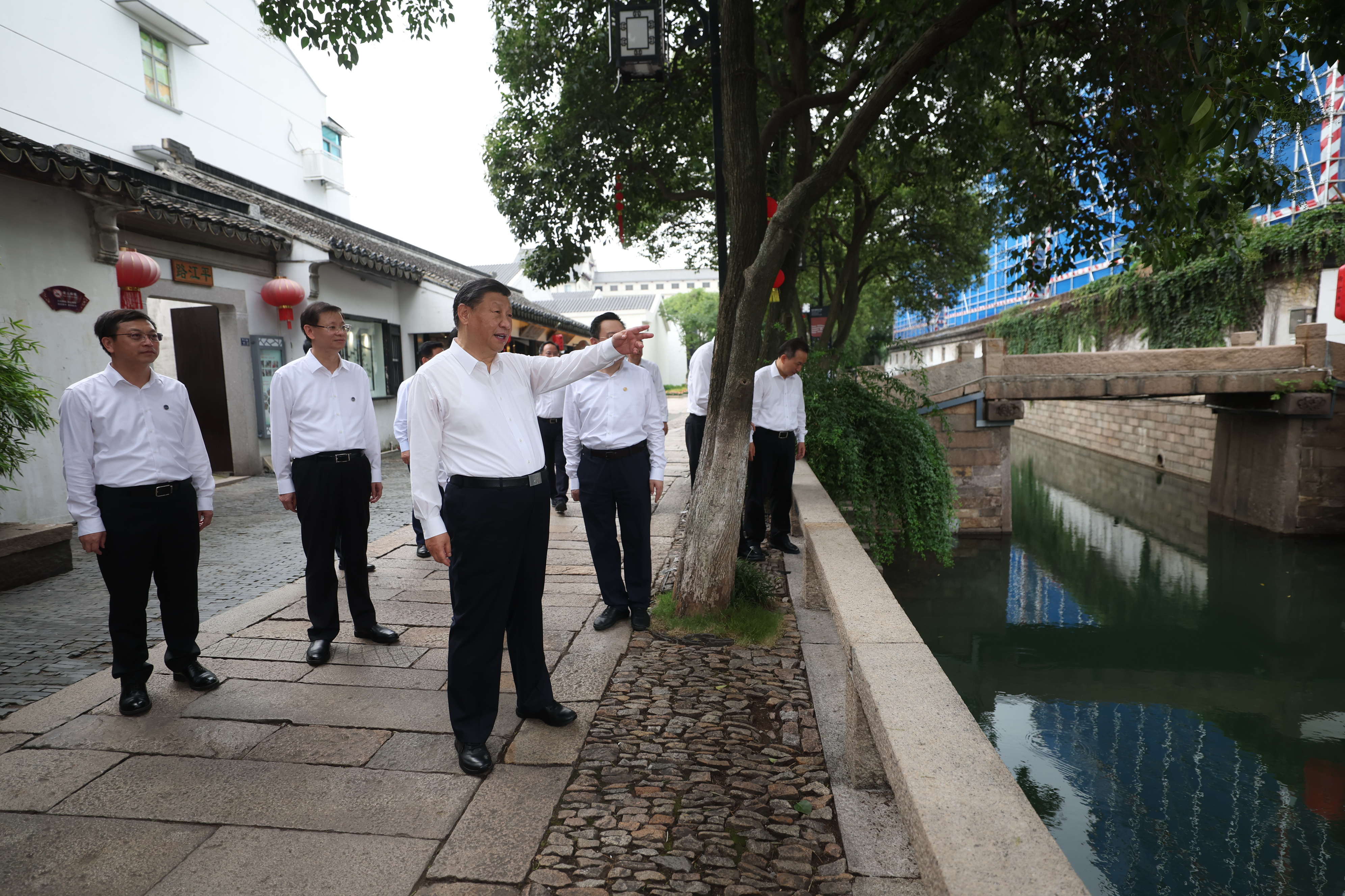 2023年7月6日，習(xí)近平在蘇州平江歷史文化街區(qū)考察。